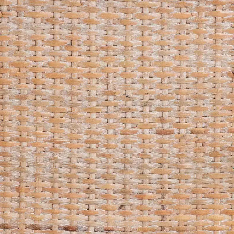 Taburete de barra de altura de mostrador de ratán y madera de caoba, acabado blanco antiguo/marrón claro