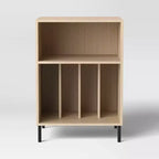 Soporte para tocadiscos de metal y madera natural