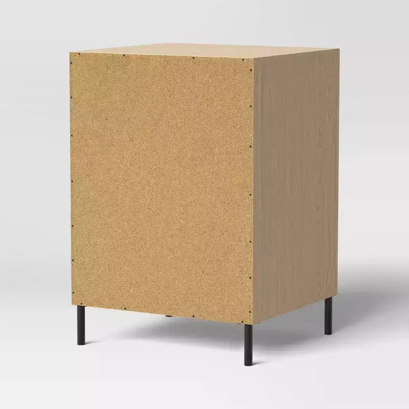 Soporte para tocadiscos de metal y madera natural