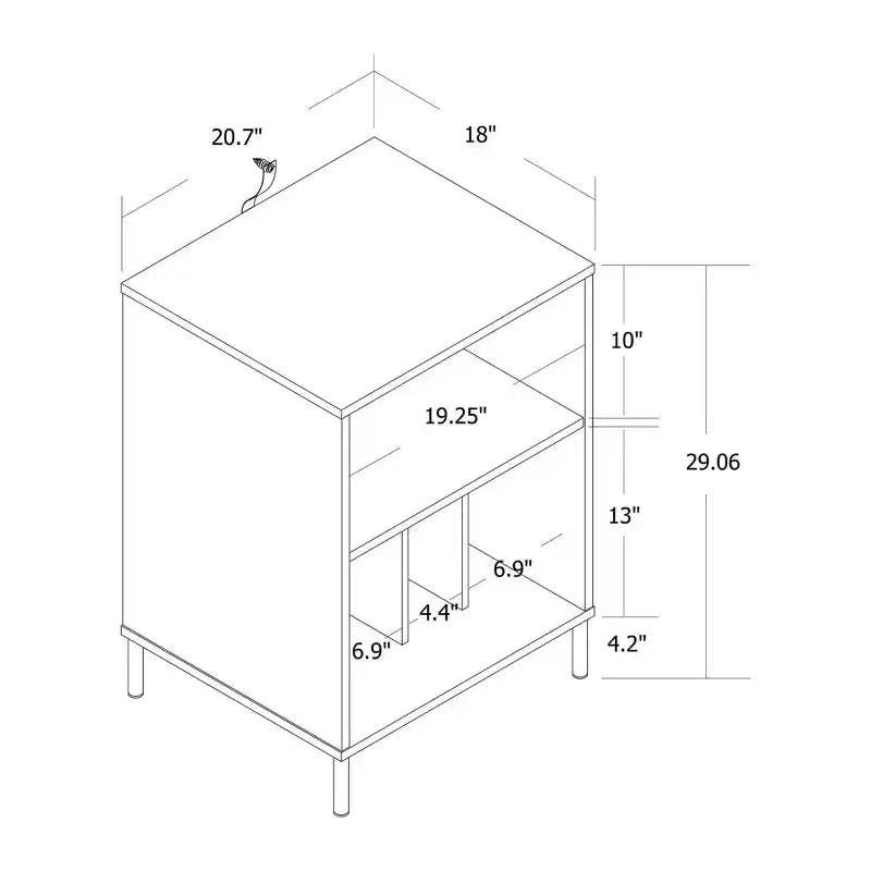 Soporte para tocadiscos de metal y madera natural