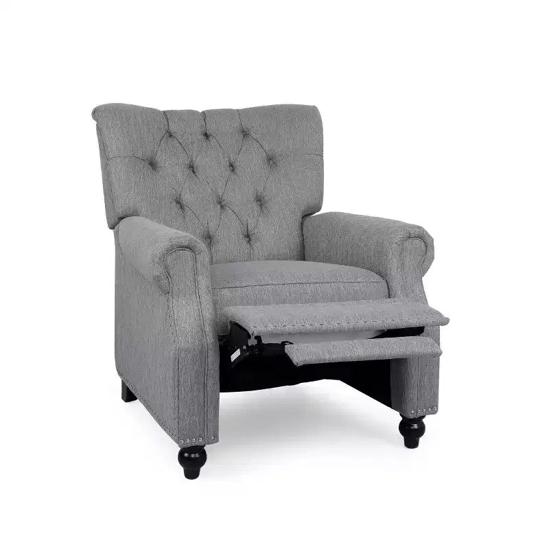 Sillón Reclinable Eléctrico Tapizado Gris/Marrón Oscuro