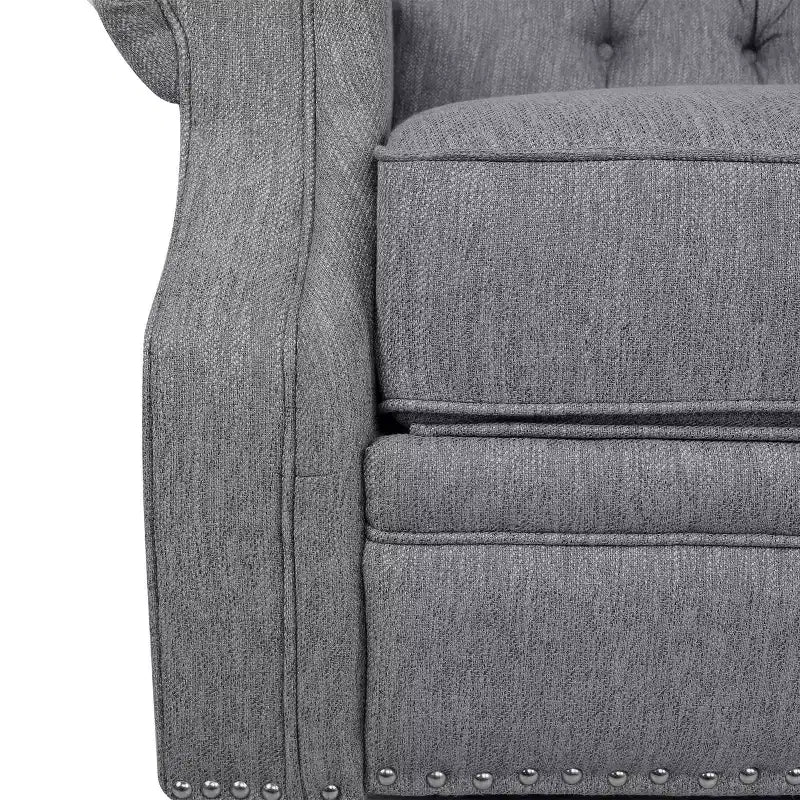 Sillón Reclinable Eléctrico Tapizado Gris/Marrón Oscuro