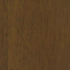 Banco tapizado de bucle con base de madera color crema: acabado de nogal de tono medio, forma rectangular, tapicería de poliéster