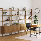 Estantería de madera acanalada de 71.9" (juego de 4), color marrón