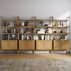 Estantería de madera acanalada de 71.9" (juego de 4), color marrón