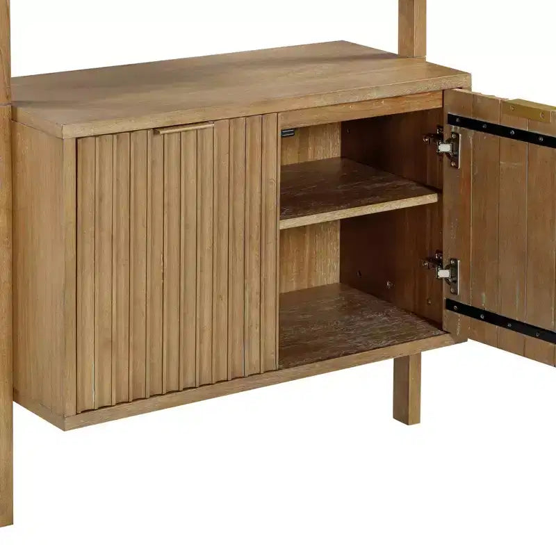 Estantería de madera acanalada de 71.9" (juego de 4), color marrón