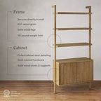 Estantería de madera acanalada de 71.9" (juego de 4), color marrón