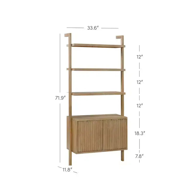 Estantería de madera acanalada de 71.9" (juego de 4), color marrón