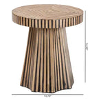 Mesa auxiliar de bambú de dos tonos marrón oscuro/marrón natural