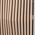 Armario de madera de 2 puertas: Diseño de mediados de siglo, 4 estantes, patas en ángulo