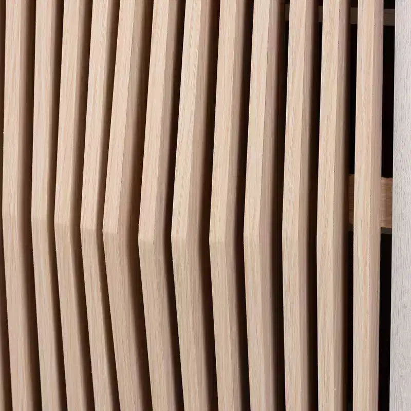 Armario de madera de 2 puertas: Diseño de mediados de siglo, 4 estantes, patas en ángulo