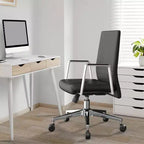 Silla de oficina moderna de cuero - Silla ergonómica de escritorio giratoria e inclinable con estructura de hierro - Oficina en casa