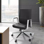 Silla de oficina moderna de cuero - Silla ergonómica de escritorio giratoria e inclinable con estructura de hierro - Oficina en casa