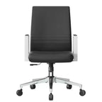 Silla de oficina moderna de cuero - Silla ergonómica de escritorio giratoria e inclinable con estructura de hierro - Oficina en casa