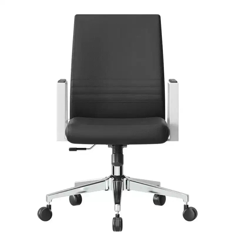 Silla de oficina moderna de cuero - Silla ergonómica de escritorio giratoria e inclinable con estructura de hierro - Oficina en casa