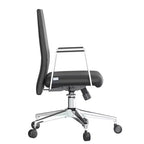Silla de oficina moderna de cuero - Silla ergonómica de escritorio giratoria e inclinable con estructura de hierro - Oficina en casa