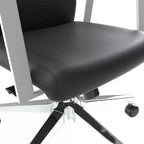 Silla de oficina moderna de cuero - Silla ergonómica de escritorio giratoria e inclinable con estructura de hierro - Oficina en casa