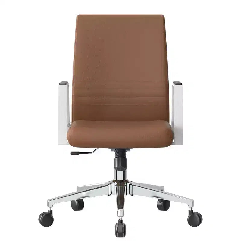 Silla de oficina moderna de cuero - Silla ergonómica de escritorio giratoria e inclinable con estructura de hierro - Oficina en casa