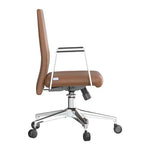 Silla de oficina moderna de cuero - Silla ergonómica de escritorio giratoria e inclinable con estructura de hierro - Oficina en casa