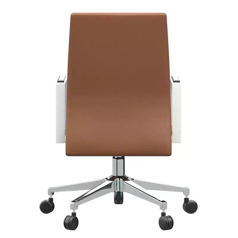 Silla de oficina moderna de cuero - Silla ergonómica de escritorio giratoria e inclinable con estructura de hierro - Oficina en casa