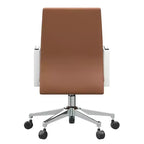 Silla de oficina moderna de cuero - Silla ergonómica de escritorio giratoria e inclinable con estructura de hierro - Oficina en casa