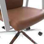 Silla de oficina moderna de cuero - Silla ergonómica de escritorio giratoria e inclinable con estructura de hierro - Oficina en casa