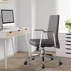 Silla de oficina moderna de cuero - Silla ergonómica de escritorio giratoria e inclinable con estructura de hierro - Oficina en casa