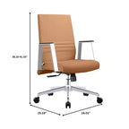 Silla de oficina moderna de cuero - Silla ergonómica de escritorio giratoria e inclinable con estructura de hierro - Oficina en casa