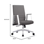 Silla de oficina moderna de cuero - Silla ergonómica de escritorio giratoria e inclinable con estructura de hierro - Oficina en casa