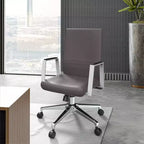 Silla de oficina moderna de cuero - Silla ergonómica de escritorio giratoria e inclinable con estructura de hierro - Oficina en casa