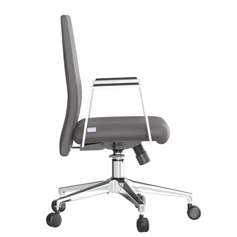 Silla de oficina moderna de cuero - Silla ergonómica de escritorio giratoria e inclinable con estructura de hierro - Oficina en casa