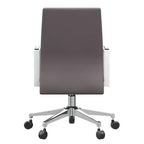 Silla de oficina moderna de cuero - Silla ergonómica de escritorio giratoria e inclinable con estructura de hierro - Oficina en casa
