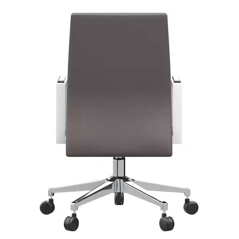 Silla de oficina moderna de cuero - Silla ergonómica de escritorio giratoria e inclinable con estructura de hierro - Oficina en casa