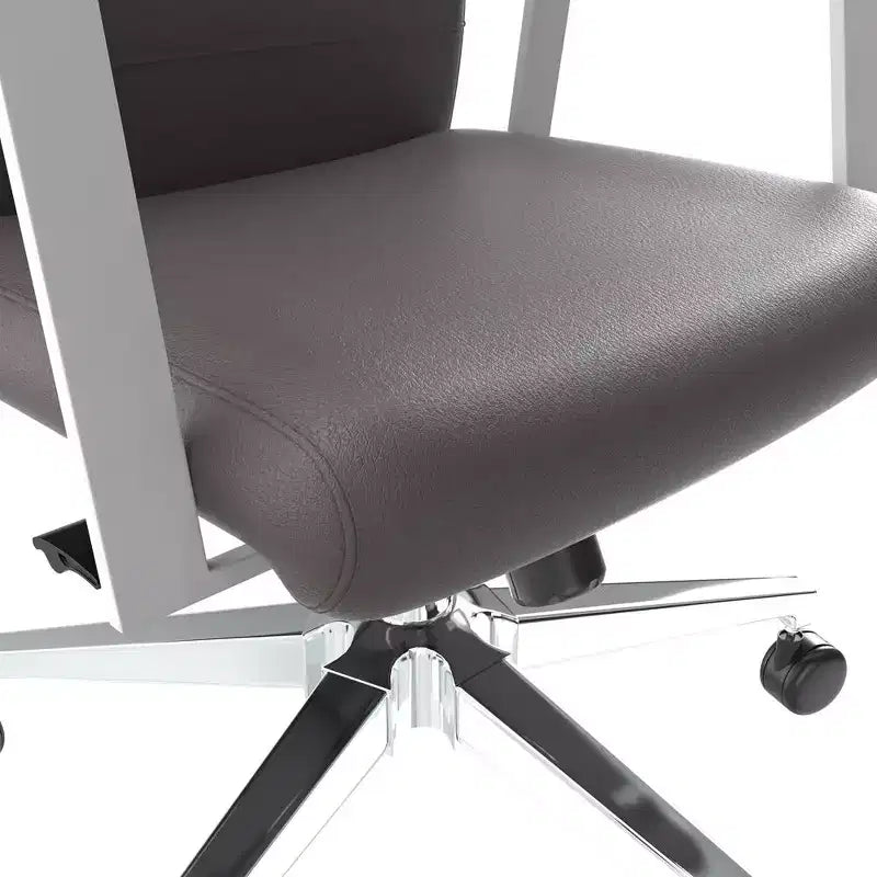 Silla de oficina moderna de cuero - Silla ergonómica de escritorio giratoria e inclinable con estructura de hierro - Oficina en casa