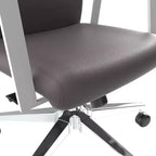 Silla de oficina moderna de cuero - Silla ergonómica de escritorio giratoria e inclinable con estructura de hierro - Oficina en casa