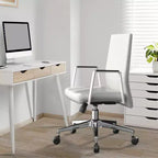 Silla de oficina moderna de cuero - Silla ergonómica de escritorio giratoria e inclinable con estructura de hierro - Oficina en casa