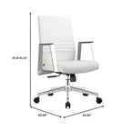 Silla de oficina moderna de cuero - Silla ergonómica de escritorio giratoria e inclinable con estructura de hierro - Oficina en casa