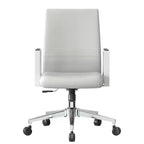 Silla de oficina moderna de cuero - Silla ergonómica de escritorio giratoria e inclinable con estructura de hierro - Oficina en casa