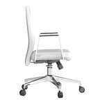 Silla de oficina moderna de cuero - Silla ergonómica de escritorio giratoria e inclinable con estructura de hierro - Oficina en casa
