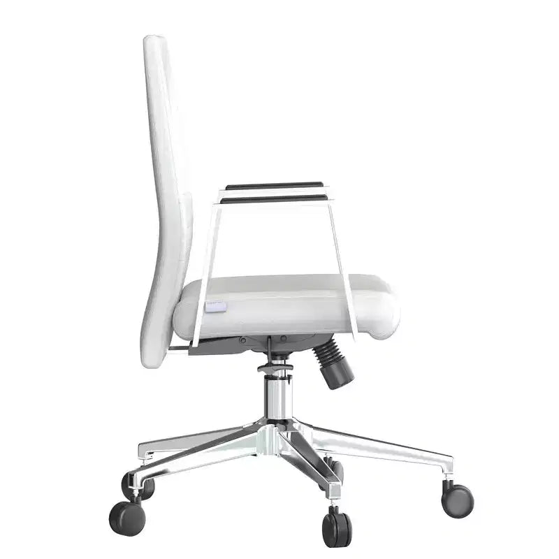 Silla de oficina moderna de cuero - Silla ergonómica de escritorio giratoria e inclinable con estructura de hierro - Oficina en casa