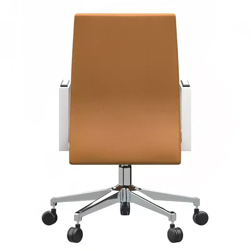 Silla de oficina moderna de cuero - Silla ergonómica de escritorio giratoria e inclinable con estructura de hierro - Oficina en casa