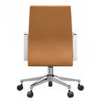 Silla de oficina moderna de cuero - Silla ergonómica de escritorio giratoria e inclinable con estructura de hierro - Oficina en casa