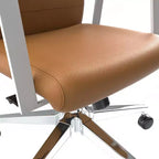 Silla de oficina moderna de cuero - Silla ergonómica de escritorio giratoria e inclinable con estructura de hierro - Oficina en casa