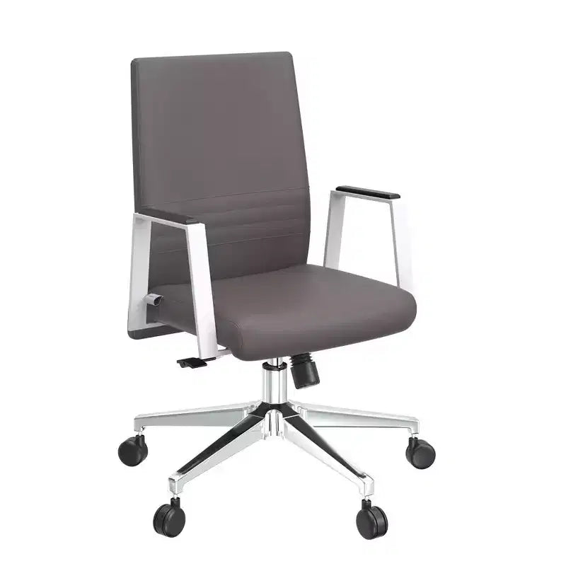 Silla de oficina moderna de cuero - Silla ergonómica de escritorio giratoria e inclinable con estructura de hierro - Oficina en casa