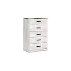 Signature Design by Ashley Casual Shawburn Chest of Drawers, Whitewash/Charcoal Gray