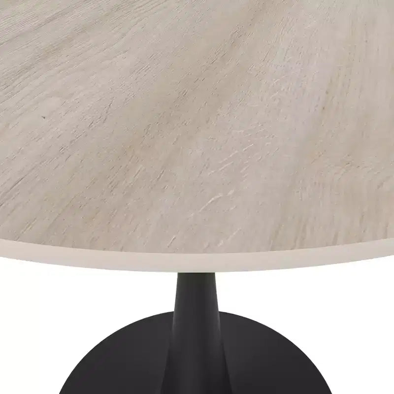 Mesa de comedor redonda de 31" con tapa de piedra sinterizada, base de pedestal de acero negro, mesa auxiliar de café para cocina y espacios pequeños