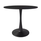 Mesa de comedor redonda de 31" con tapa de piedra sinterizada, base de pedestal de acero negro, mesa auxiliar de café para cocina y espacios pequeños
