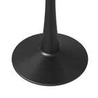 Mesa de comedor redonda de 31" con tapa de piedra sinterizada, base de pedestal de acero negro, mesa auxiliar de café para cocina y espacios pequeños