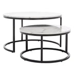 Mesa de centro redonda anidable de 2 piezas