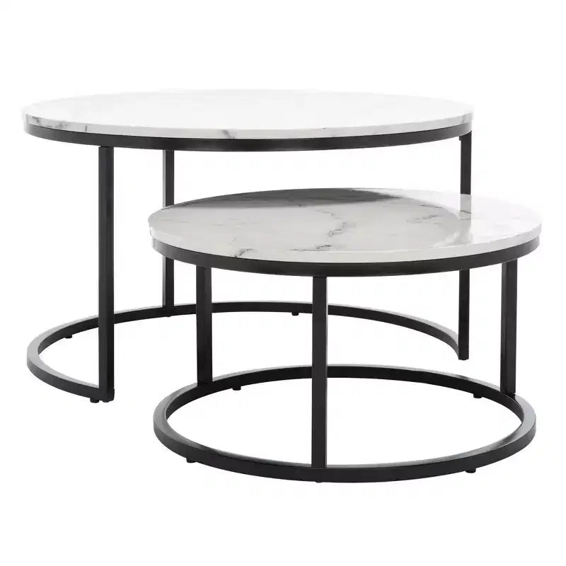 Mesa de centro redonda anidable de 2 piezas